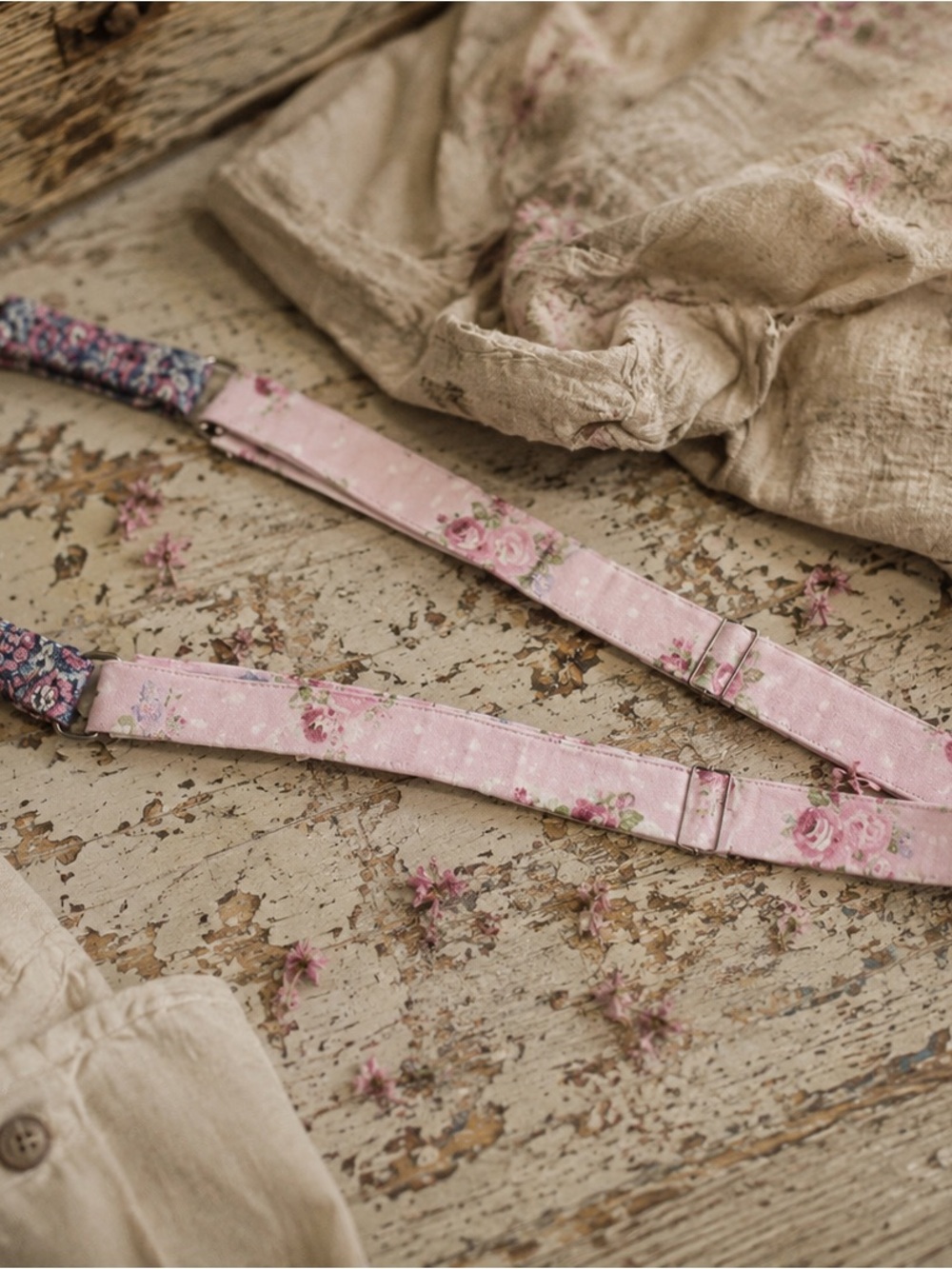 OOAK handmade Suspenders floral print